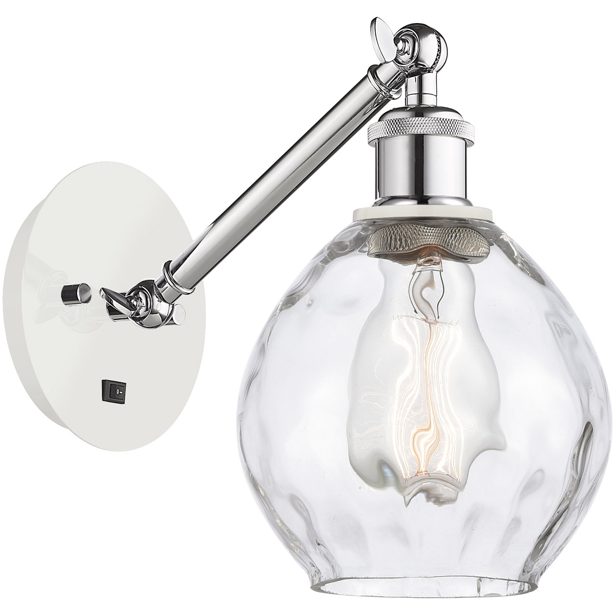 Innovations Lighting 317-1W-WPC-G362-LED Ballston Waverly LED 6 inch White and Polished Chrome Sconce Wall Light