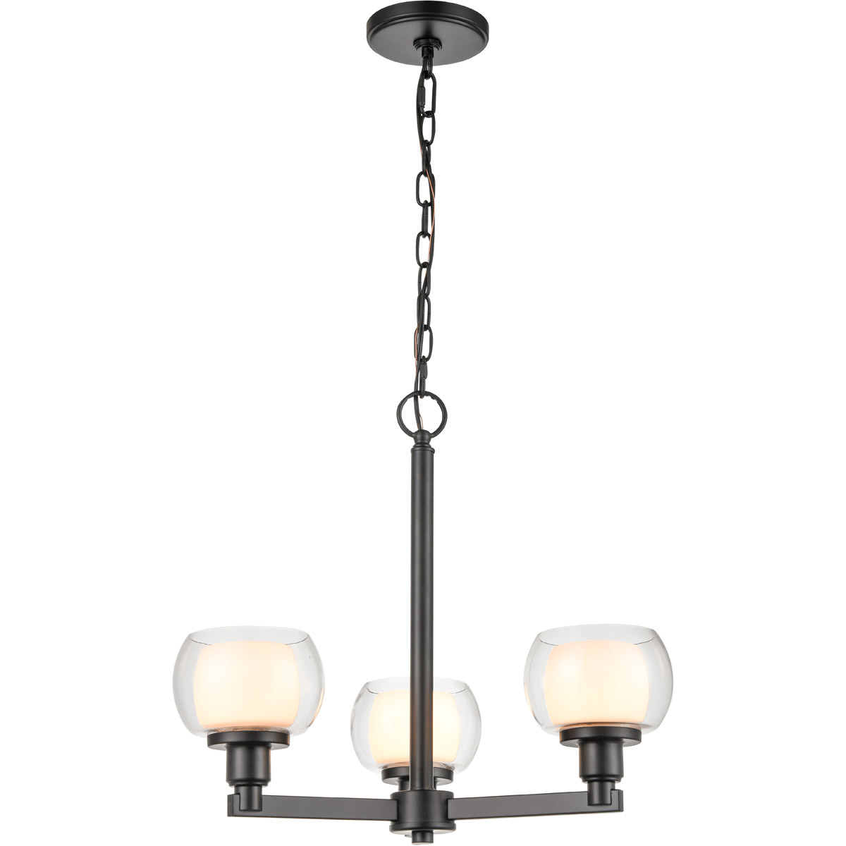 Innovations Lighting 330-3CR-BK-CLW Cairo 3 Light 19.63 inch Matte Black Pendant Ceiling Light in Incandescent