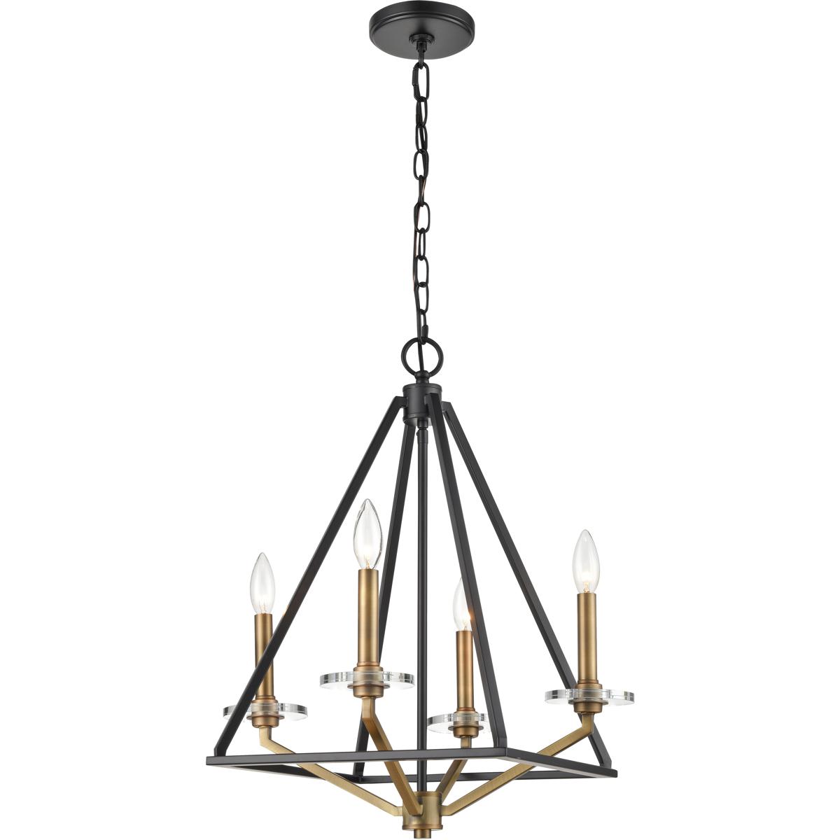 Innovations Lighting 331-4MCR-BBG Raleigh 4 Light 17.5 inch Black Brushed Brass Mini Chandelier Ceiling Light