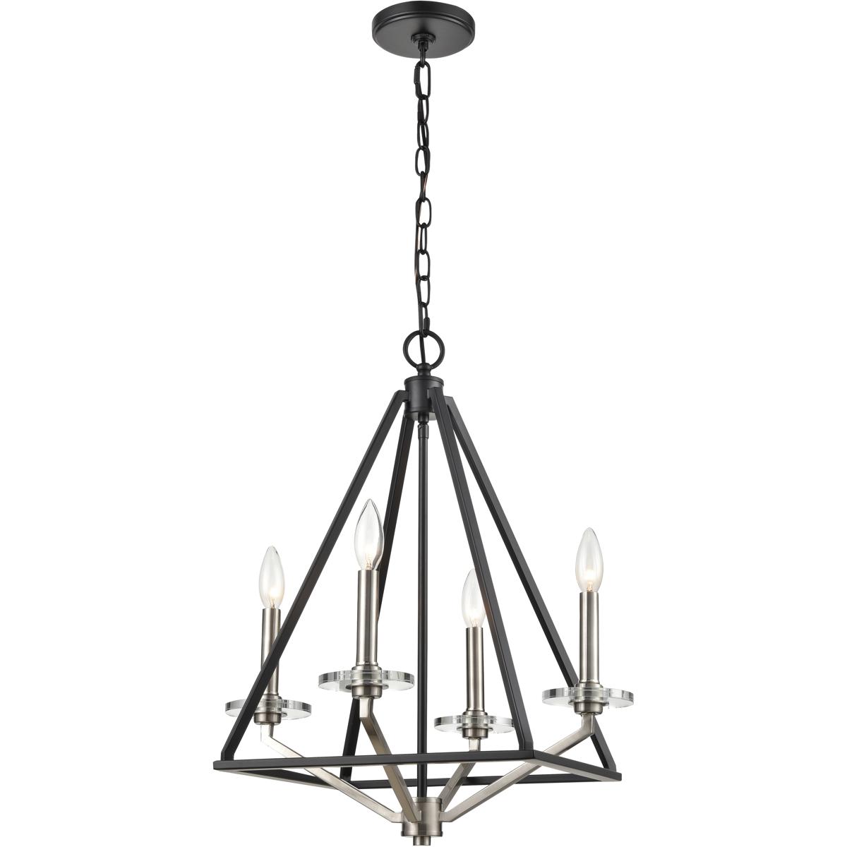 Innovations Lighting 331-4MCR-BSN Raleigh 4 Light 17.5 inch Black Satin Nickel Mini Chandelier Ceiling Light