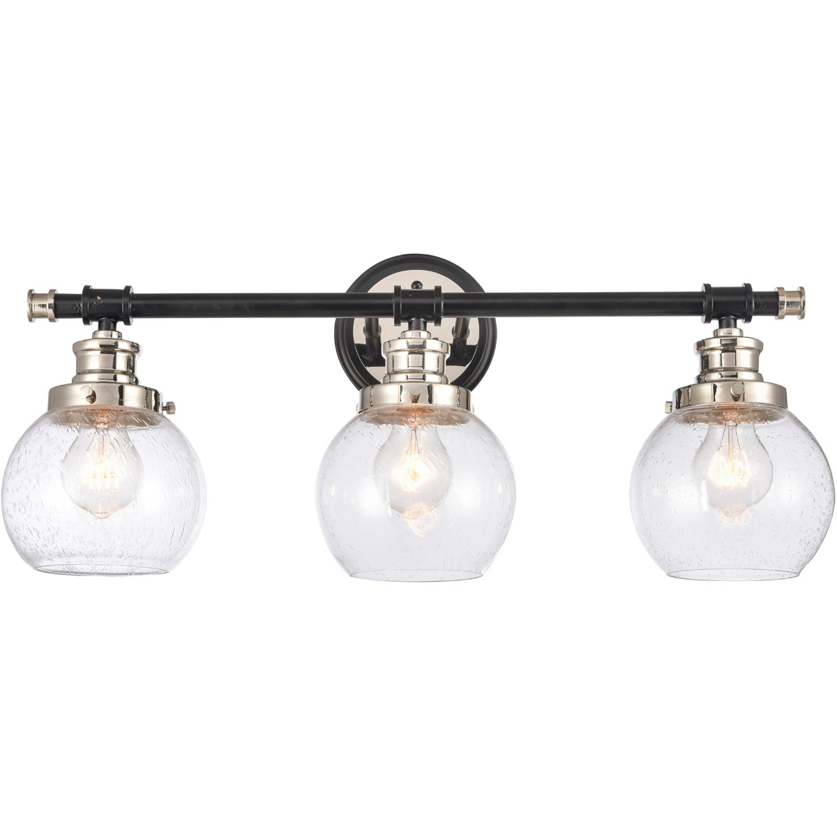Innovations Lighting 340-3W-BPN-G3404-6-LED Saybrook LED 24.25 inch Black Polished Nickel Bath Vanity Light Wall Light in Seedy Glass