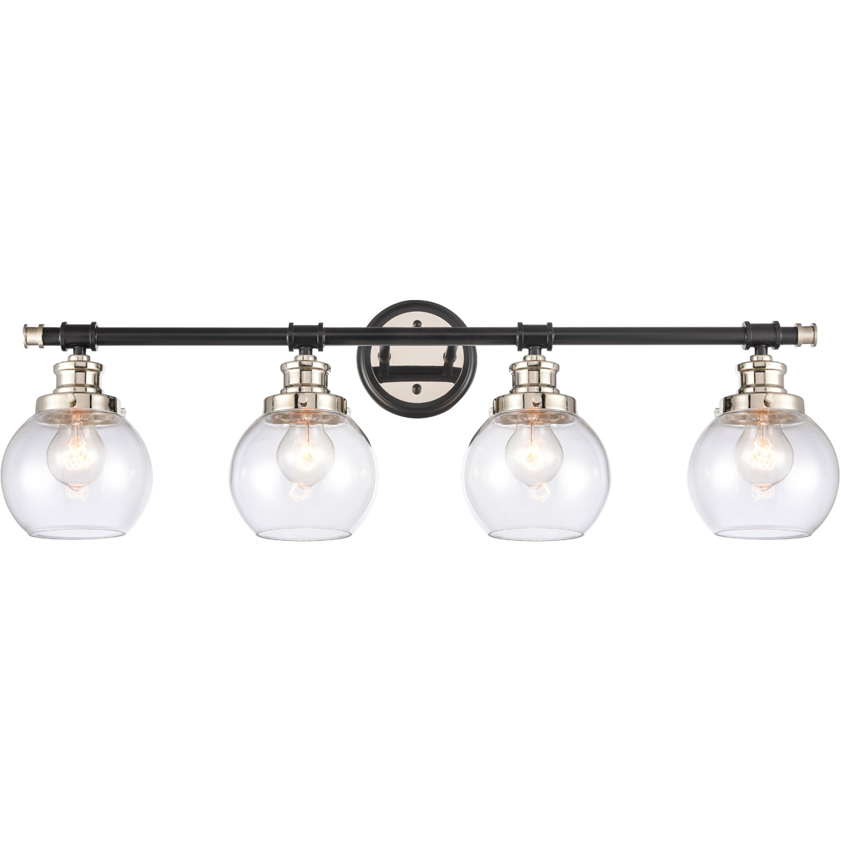 Innovations Lighting 340-4W-BPN-G3402-6-LED Saybrook LED 33.25 inch Black Polished Nickel Bath Vanity Light Wall Light in Clear Glass