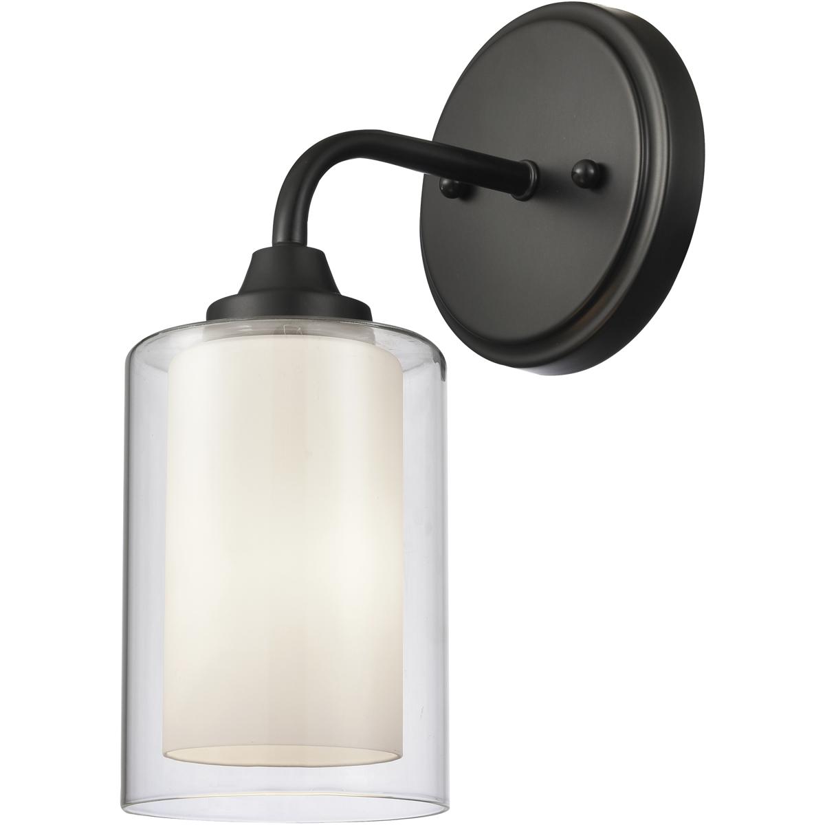 Innovations Lighting 342-1W-BK-CLW Auralume Fairbank 1 Light 5 inch Matte Black Bath Vanity Light Wall Light in Incandescent