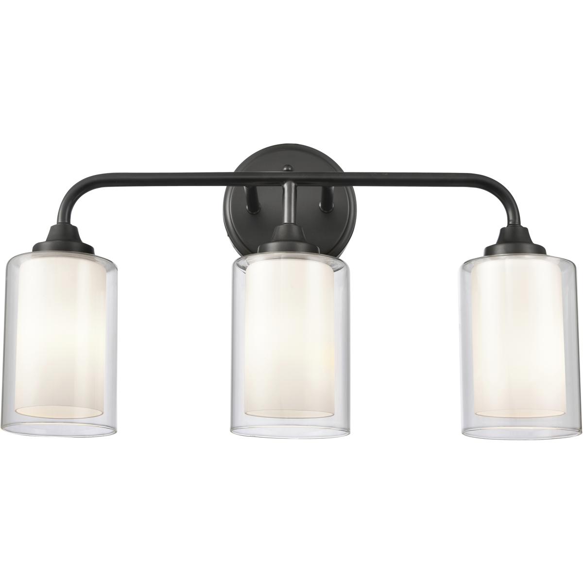 Innovations Lighting 342-3W-BK-CLW-LED Auralume Fairbank LED 20 inch Matte Black Bath Vanity Light Wall Light