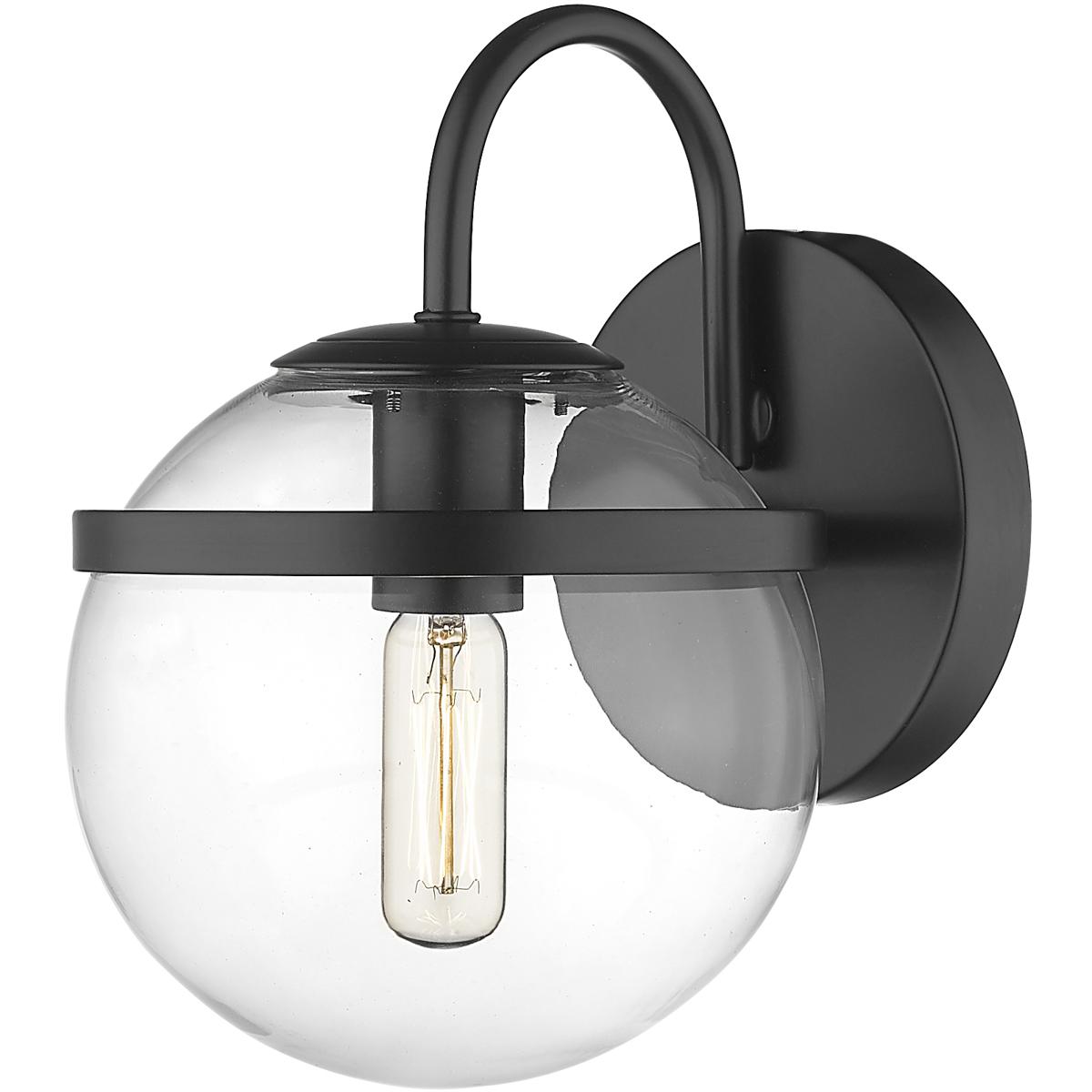 Innovations Lighting 350-1W-BK-CL Auralume Sands LED 7 inch Matte Black and Clear Bath Vanity Light Wall Light