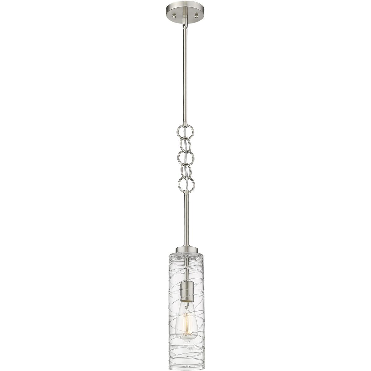 Innovations Lighting 380-1S-SN-G381-4CL Wexford 1 Light 4 inch Brushed Satin Nickel Mini Pendant Ceiling Light in Incandescent, Clear Deco Swirl