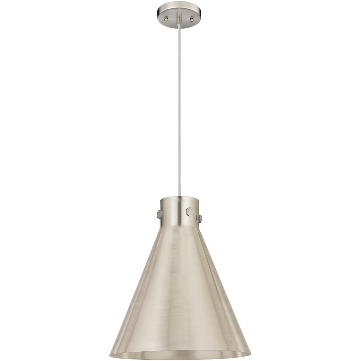 Innovations Lighting 410-1PL-SN-M411-14SN Newton Cone 1 Light 14 inch Satin Nickel Cord Hung Pendant Ceiling Light