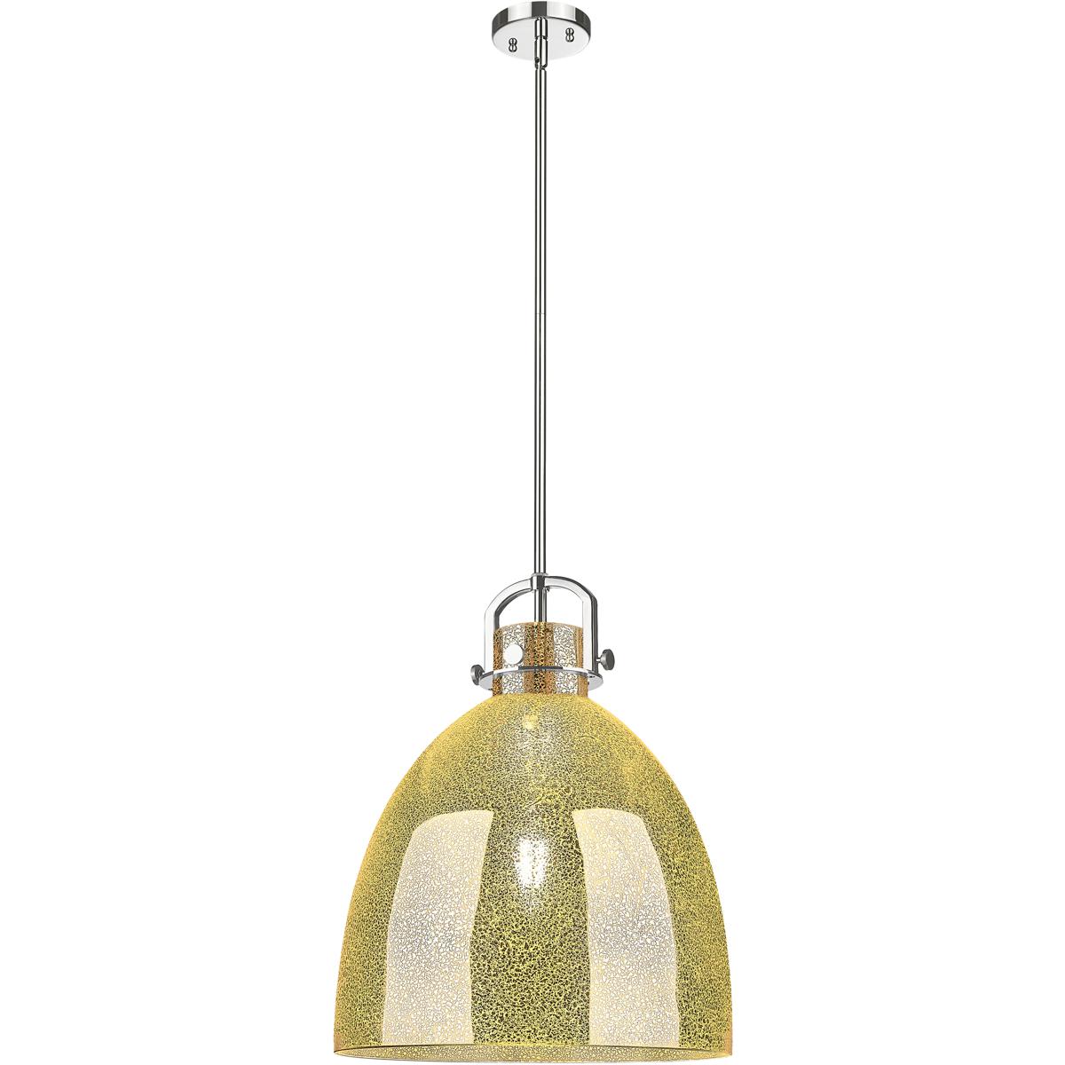 Innovations Lighting 410-1SL-PN-G412-16ME Newton Bell 1 Light 16 inch Polished Nickel Pendant Ceiling Light in Mercury Glass