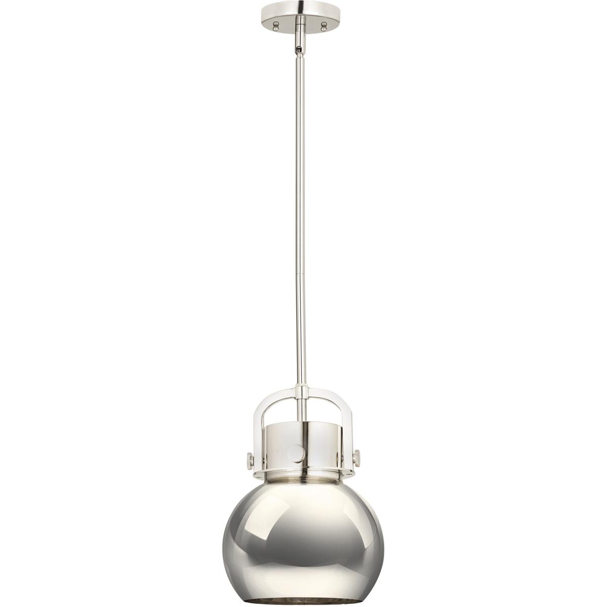 Innovations Lighting 410-1SS-PN-M410-8PN Newton Sphere 1 Light 8 inch Polished Nickel Pendant Ceiling Light