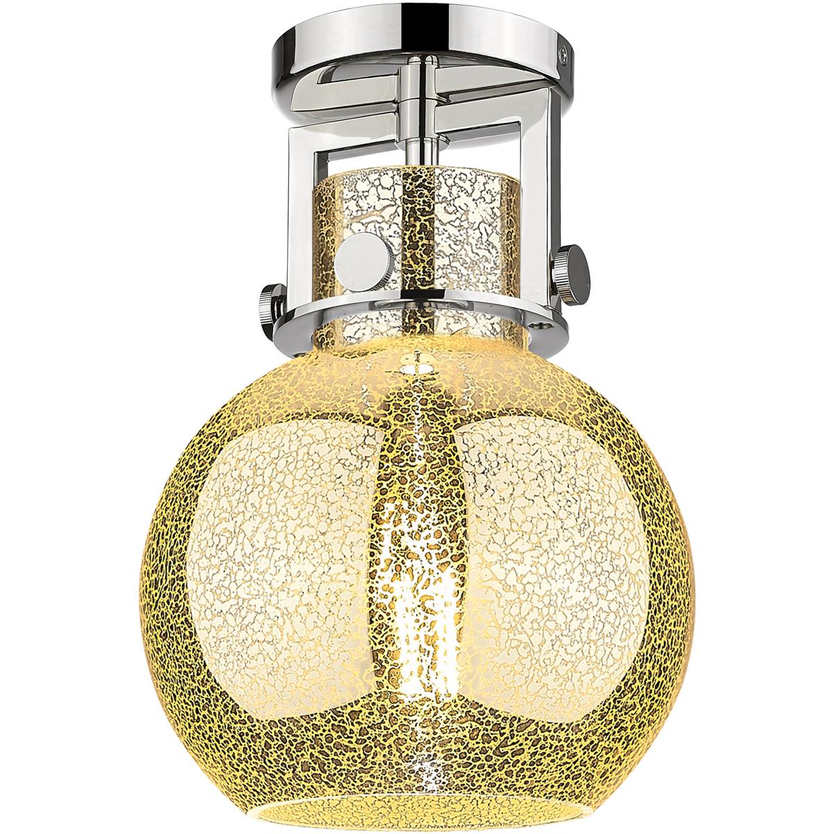 Innovations Lighting 411-1F-PN-G410-8ME Newton Sphere 1 Light 8 inch Polished Nickel Flush Mount Ceiling Light