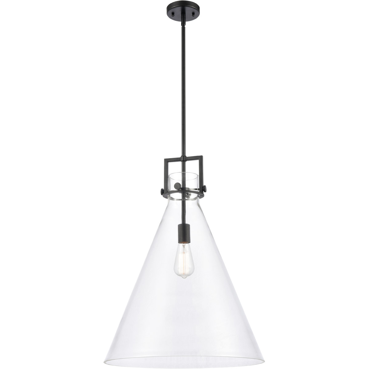 Innovations Lighting Bruno Marashlian Newton Cone 18 Inch Large Pendant Newton Cone - 411-1S-BK-18CL - Industrial