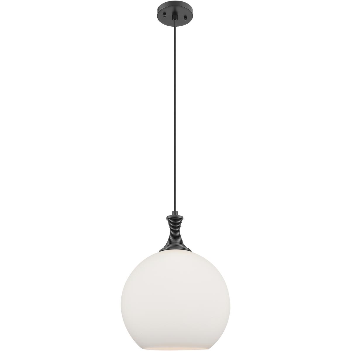 Innovations Lighting 415-1P-BK-G121-12 Astor 1 Light 12 inch Matte Black Mini Pendant Ceiling Light in Matte White Glass