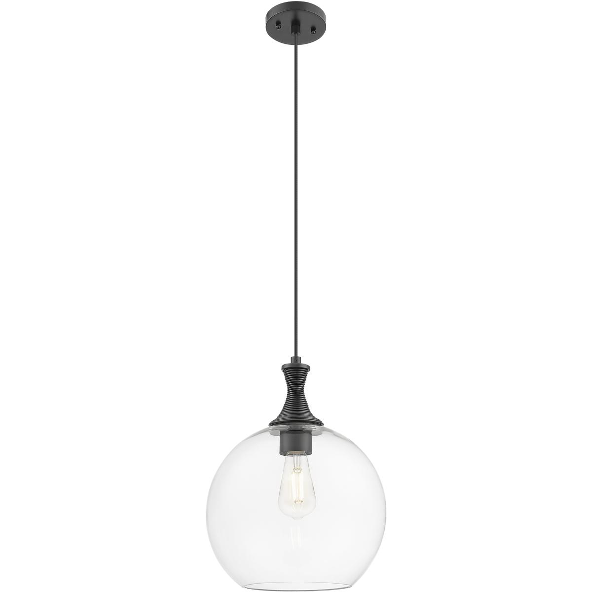Innovations Lighting 415-1P-BK-G122-12 Astor 1 Light 12 inch Matte Black Mini Pendant Ceiling Light in Clear Glass