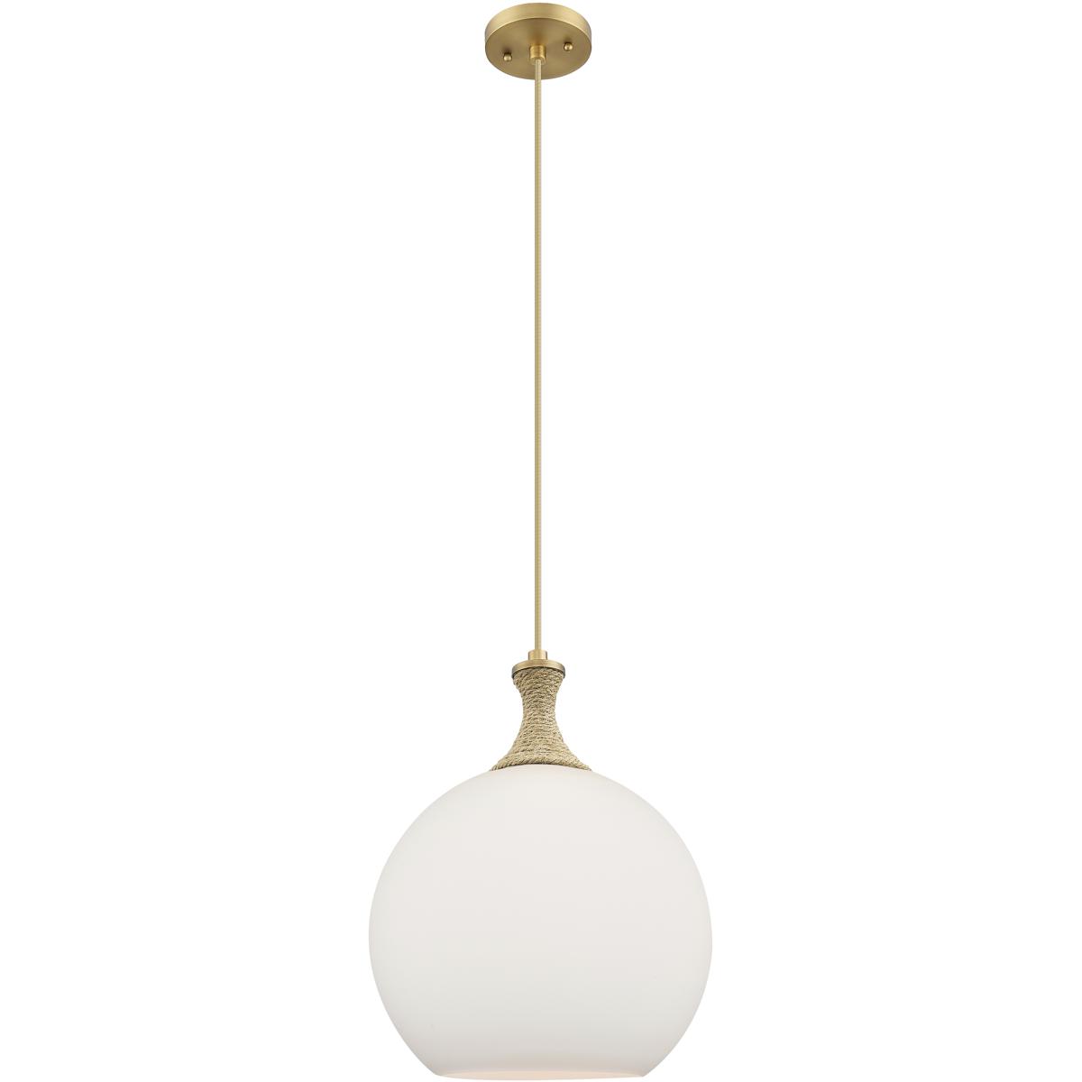 Innovations Lighting 415-1PR-BB-G121-12 Astor 1 Light 12 inch Brushed Brass Mini Pendant Ceiling Light in Matte White Glass