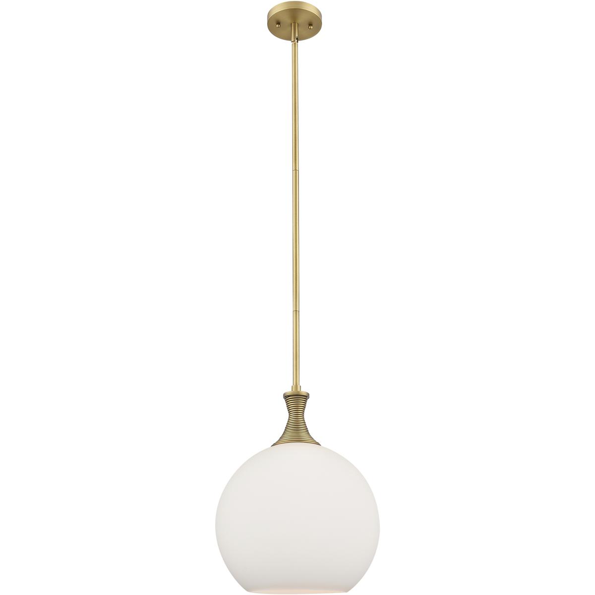 Innovations Lighting 415-1S-BB-G121-12 Astor 1 Light 12 inch Brushed Brass Mini Pendant Ceiling Light in Matte White Glass