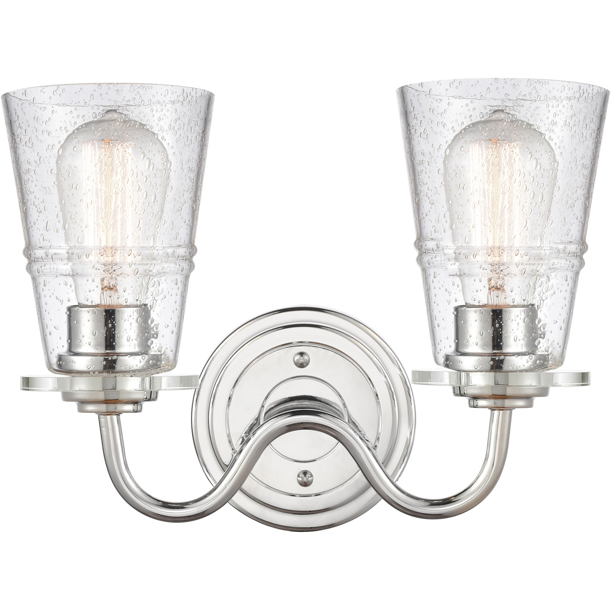 Innovations Lighting 421-2W-PC-SDY-LED Scarlett LED 14 inch Polished Chrome Bath Vanity Light Wall Light in Seedy Glass