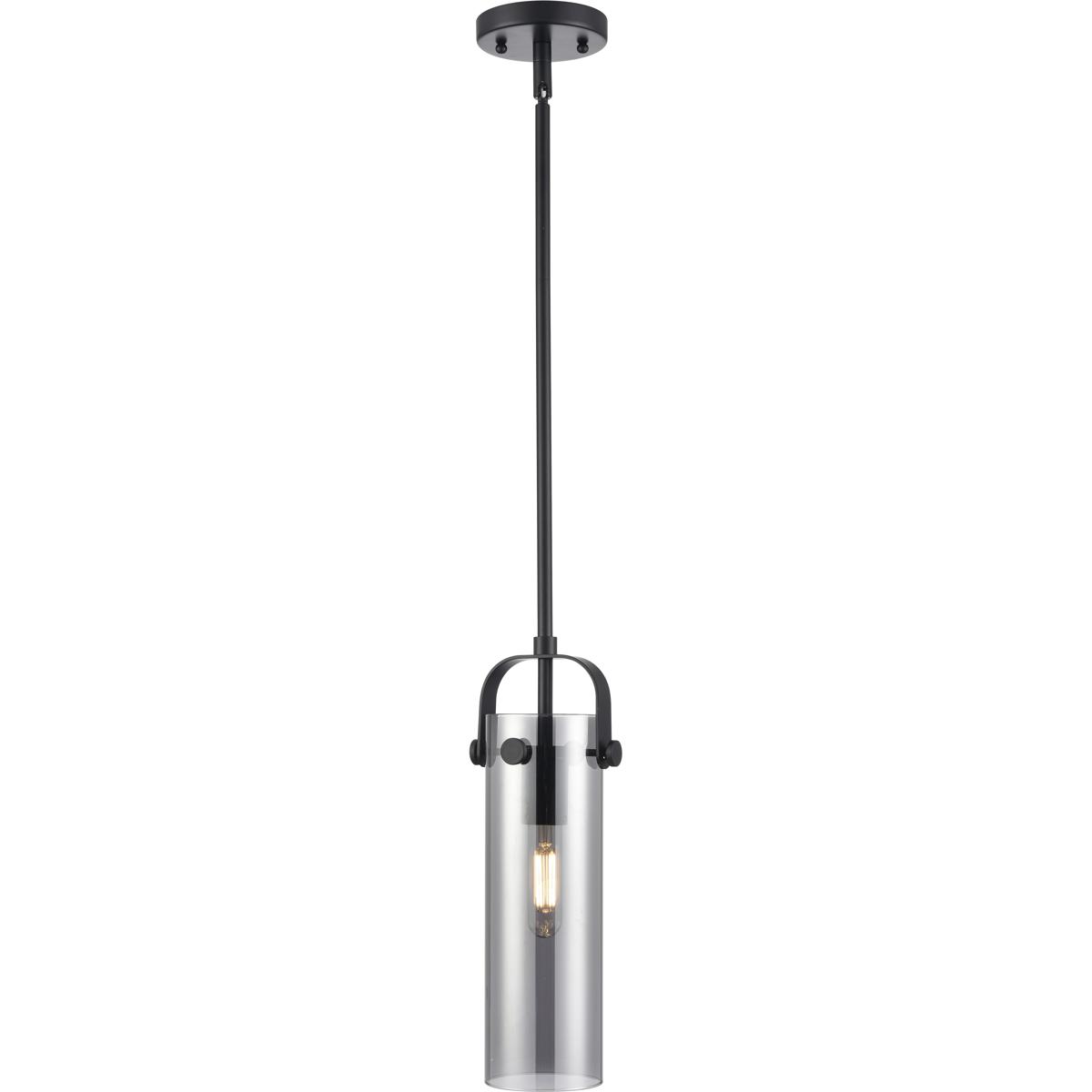 Innovations Lighting Bruno Marashlian Pilaster Ii Cylinder 5 Inch Mini Pendant Pilaster Ii Cylinder - 423-1S-BK-G423-12SM - Industrial
