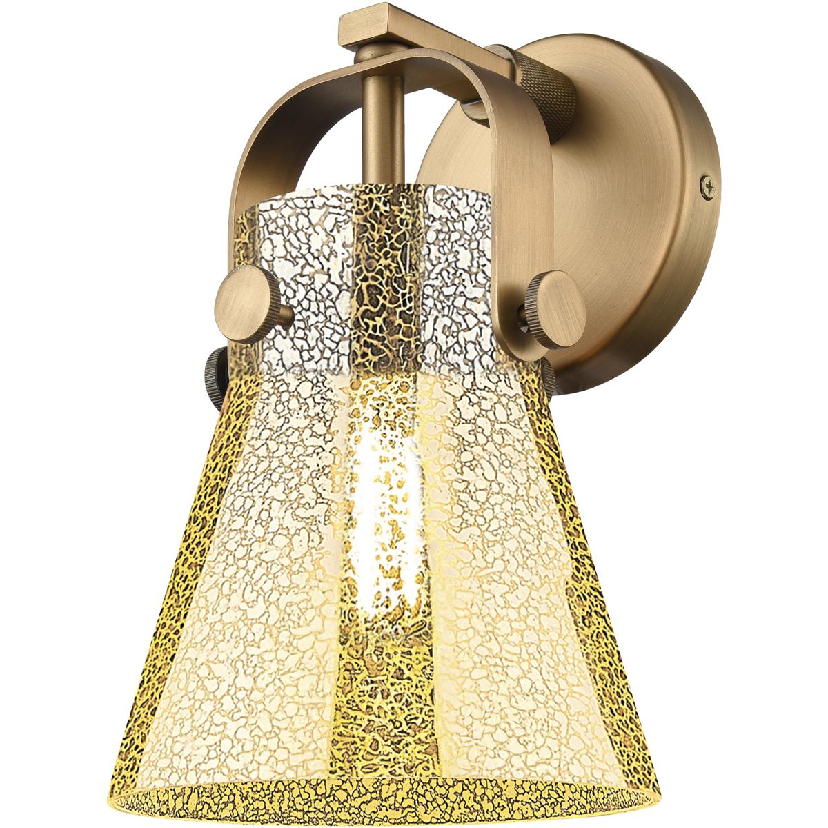 Innovations Lighting 423-1W-BB-G411-6ME Pilaster II Cone Sconce Wall Light in Brushed Brass, Mercury Glass