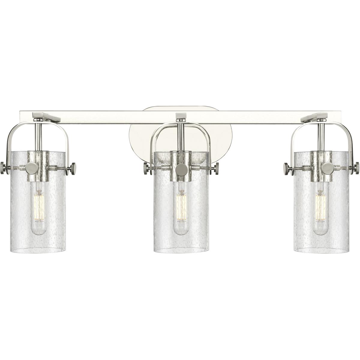 Innovations Lighting Bruno Marashlian Pilaster Ii Cylinder 24 Inch 3 Light Bath Vanity Light Pilaster Ii Cylinder - 423-3W-PN-G423-7SDY - Industrial