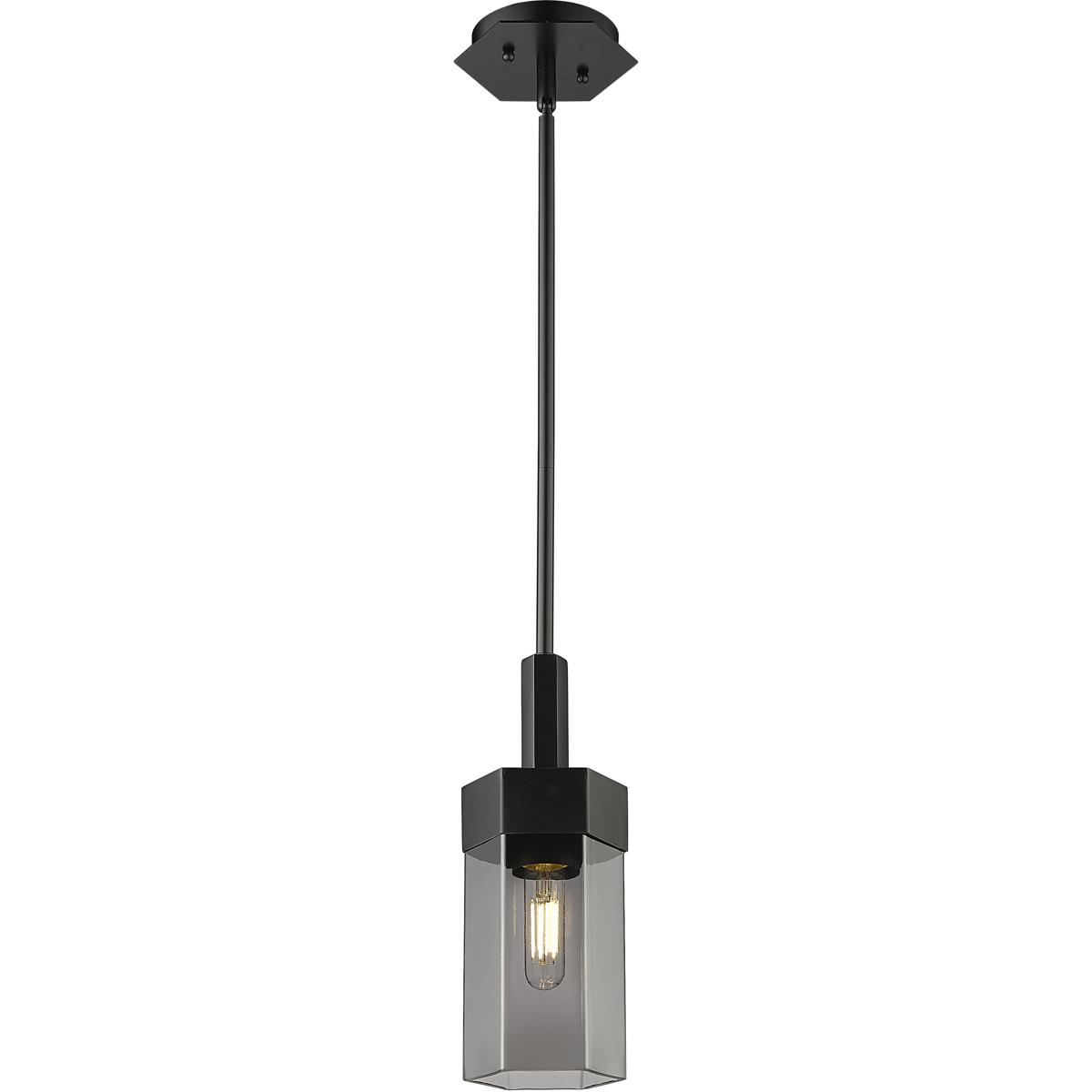 Innovations Lighting 427-1S-BK-G427-9SM Claverack 1 Light 5 inch Matte Black Pendant Ceiling Light in Plated Smoke Glass