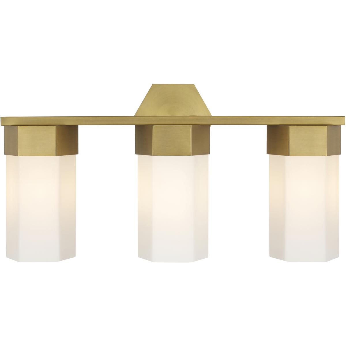 Innovations Lighting 427-3W-BB-G427-9WH Claverack 3 Light 22.38 inch Brushed Brass Bath Vanity Light Wall Light in Matte White Glass