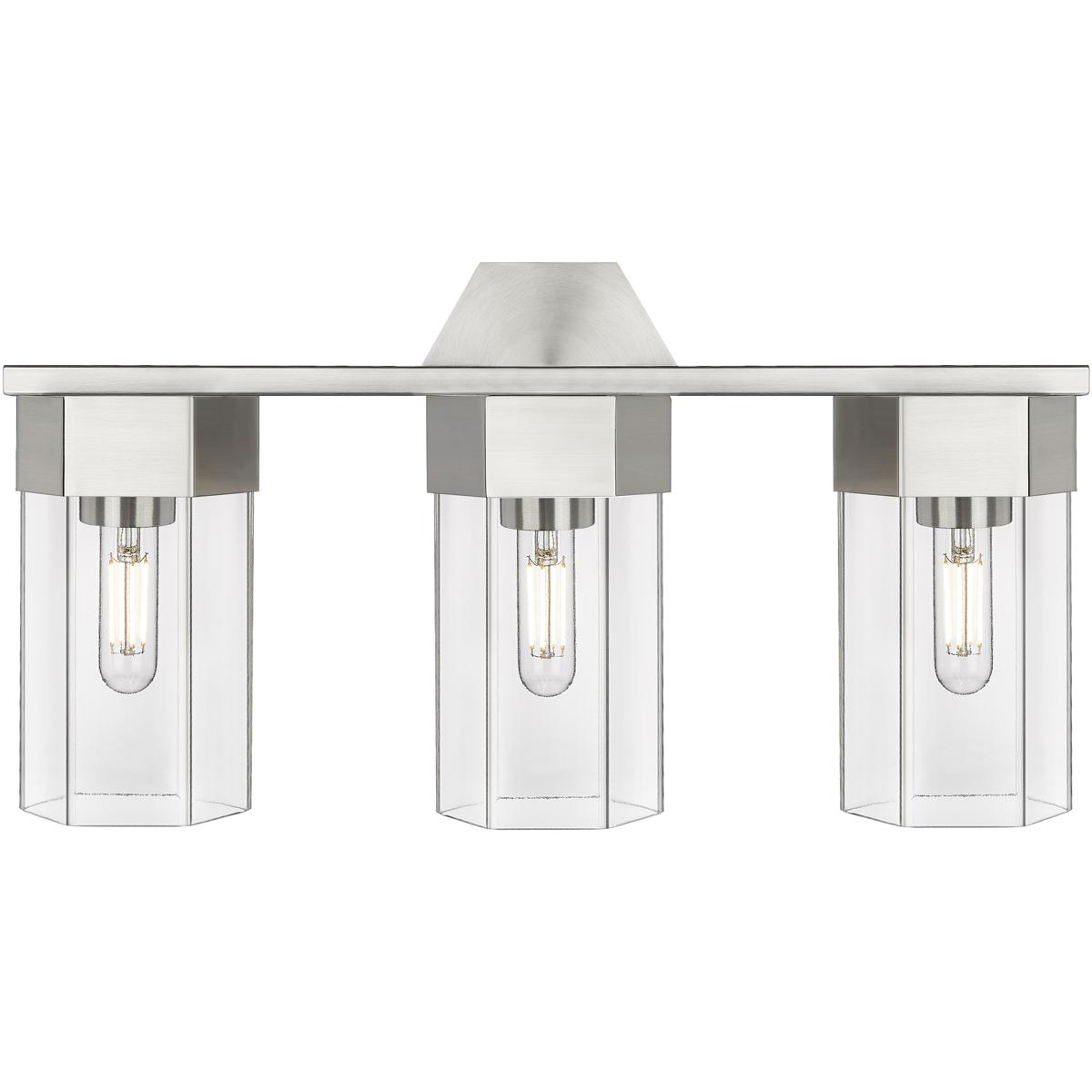 Innovations Lighting 427-3W-SN-G427-9CL Claverack 3 Light 22.38 inch Satin Nickel Bath Vanity Light