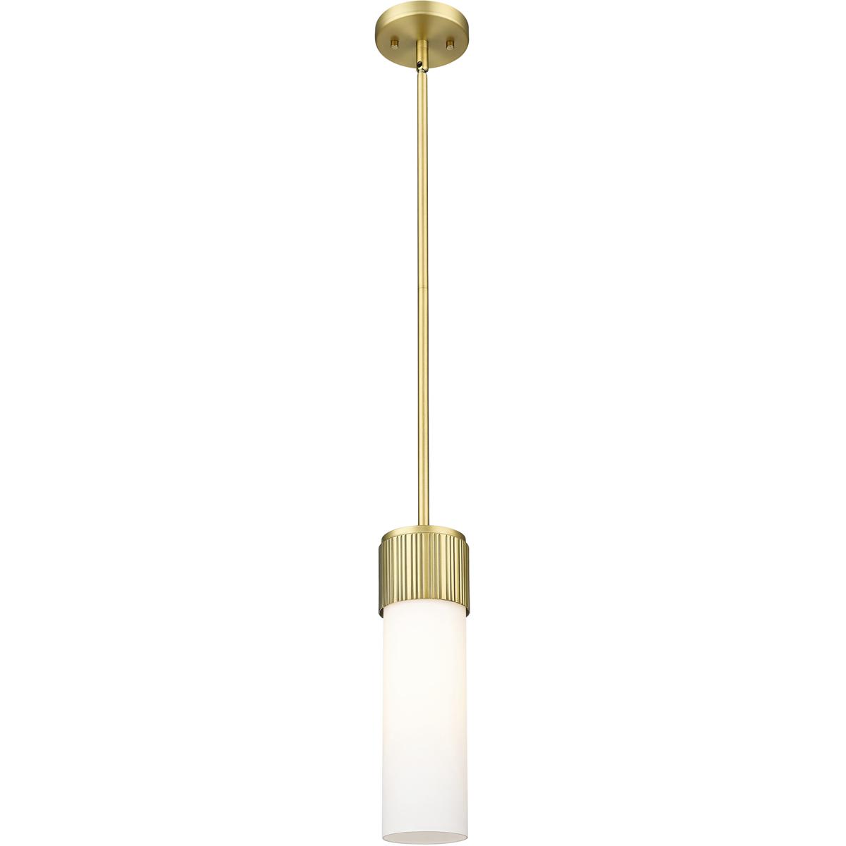 Innovations Lighting 428-1S-BB-G428-12WH Bolivar 1 Light 4 inch Brushed Brass Pendant Ceiling Light in Matte White Glass