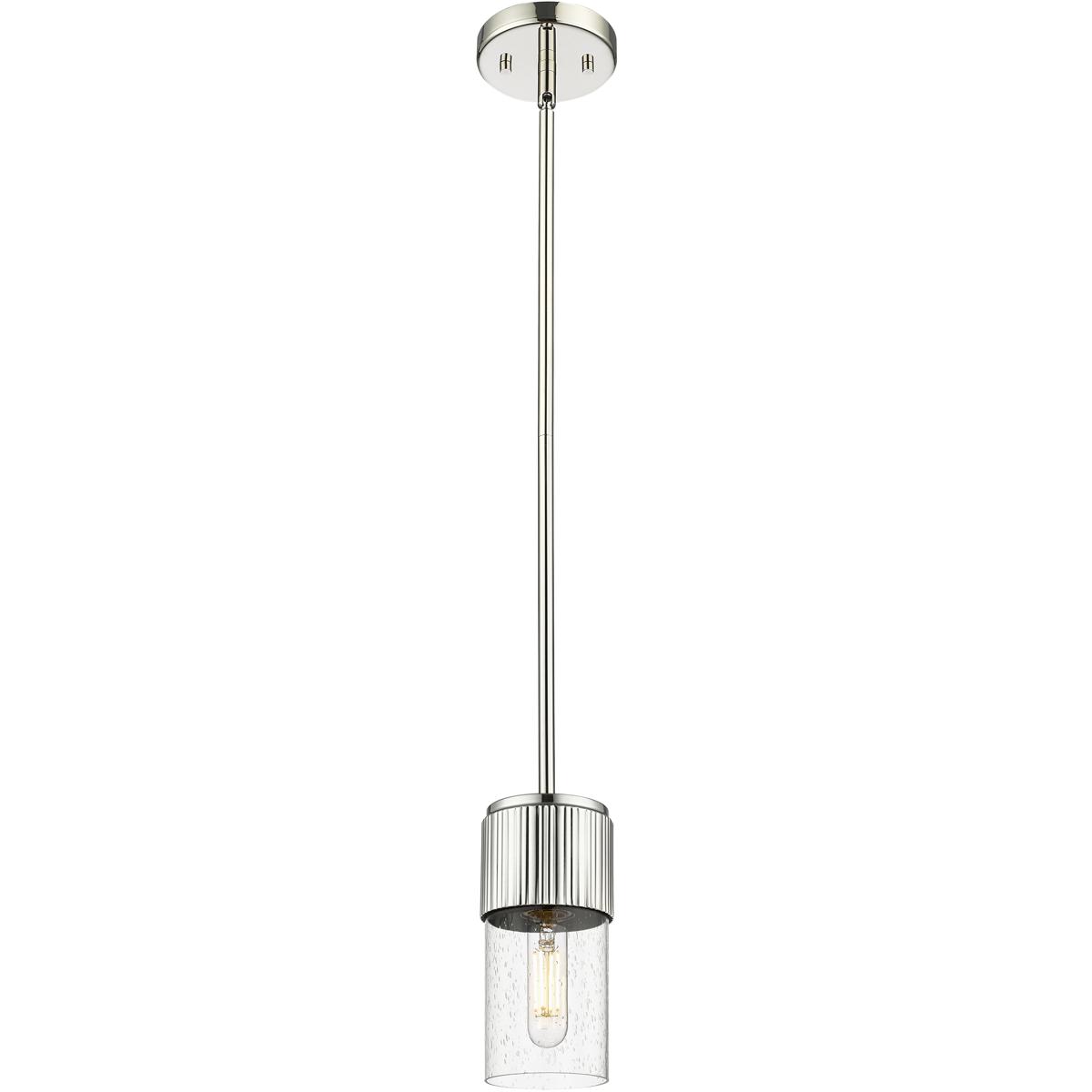 Innovations Lighting 428-1S-PN-G428-7SDY Bolivar 1 Light 4 inch Polished Nickel Pendant Ceiling Light in Seedy Glass