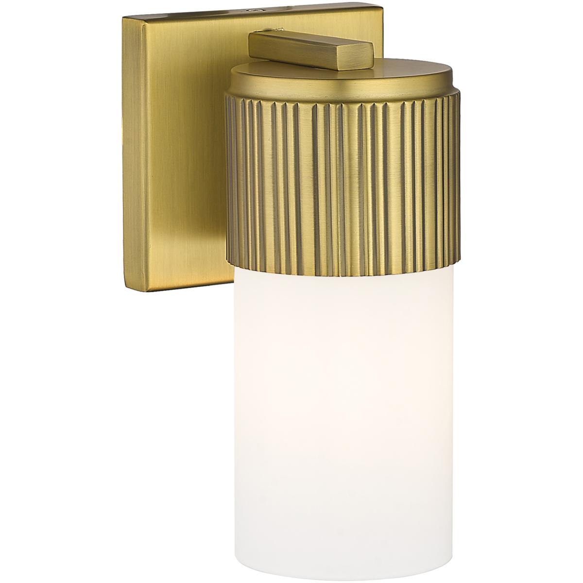 Innovations Lighting 428-1W-BB-G428-7WH Bolivar 1 Light 4 inch Brushed Brass Sconce Wall Light in Matte White Glass