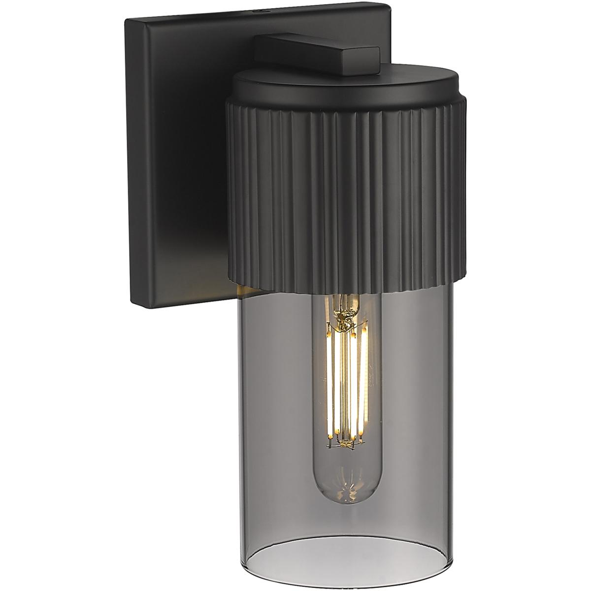 Innovations Lighting 428-1W-BK-G428-7SM Bolivar 1 Light 4 inch Matte Black Sconce Wall Light in Plated Smoke Glass