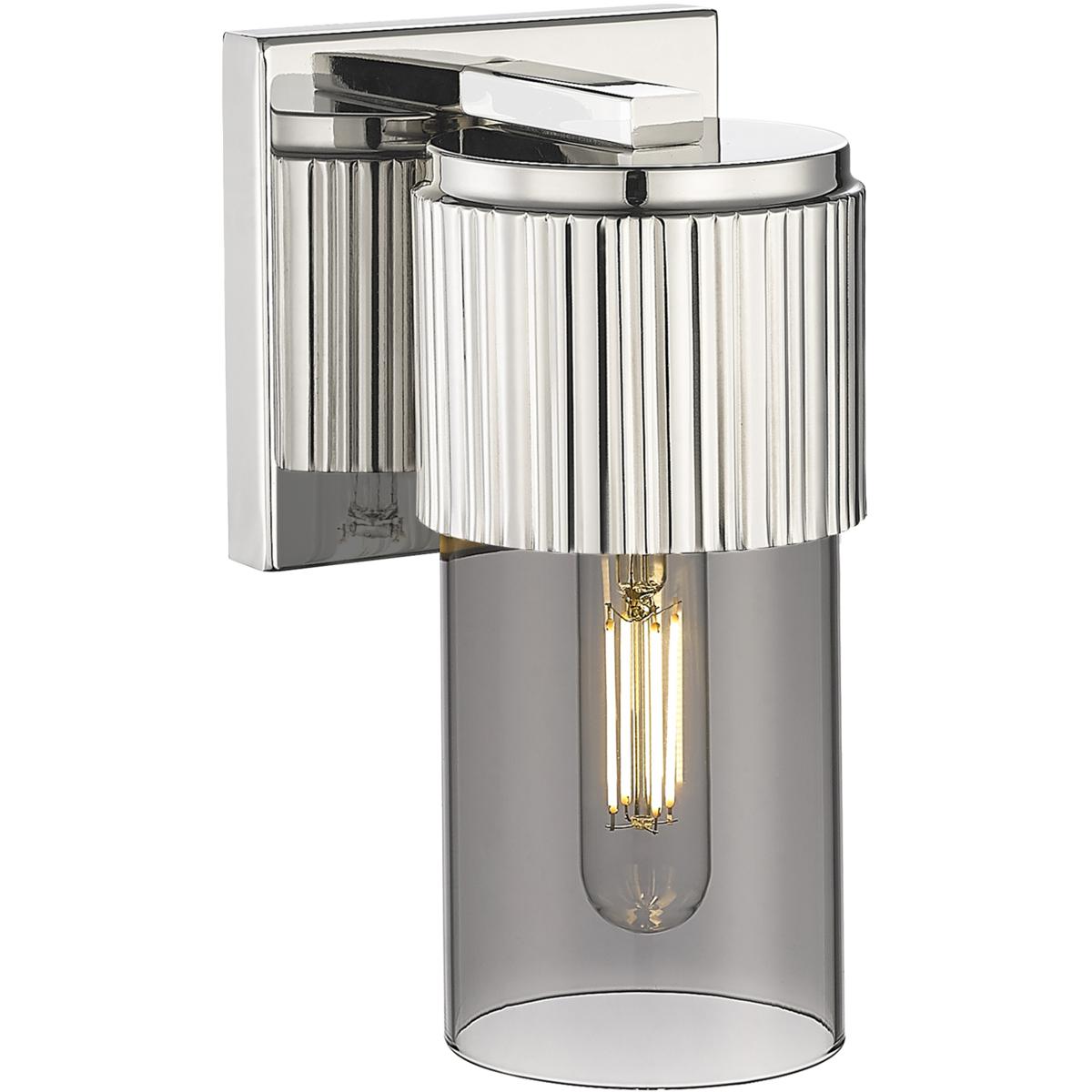 Innovations Lighting 428-1W-PN-G428-7SM Bolivar 1 Light 4 inch Polished Nickel Sconce Wall Light in Plated Smoke Glass
