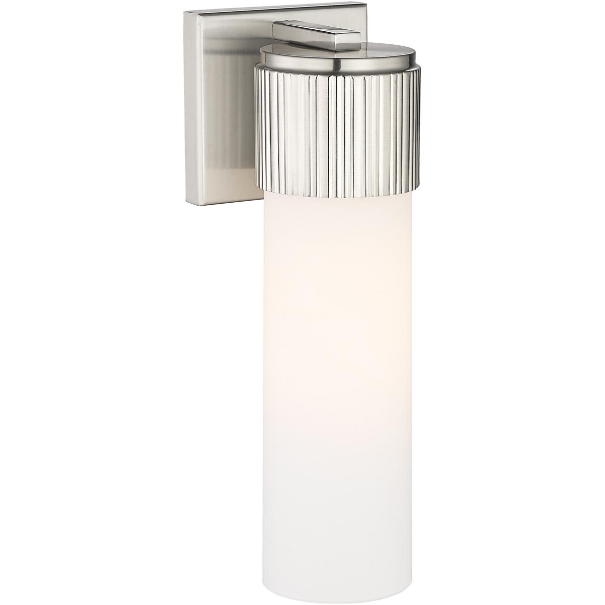 Innovations Lighting 428-1W-SN-G428-12WH Bolivar 1 Light 4 inch Satin Nickel Sconce Wall Light in Matte White Glass