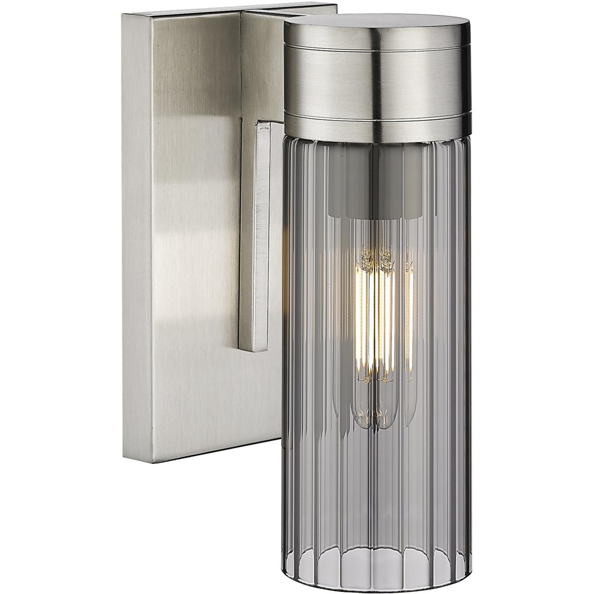 Innovations Lighting 429-1W-SN-G429-8SM Empire 1 Light 3.13 inch Satin Nickel Sconce Wall Light in Plated Smoke Glass