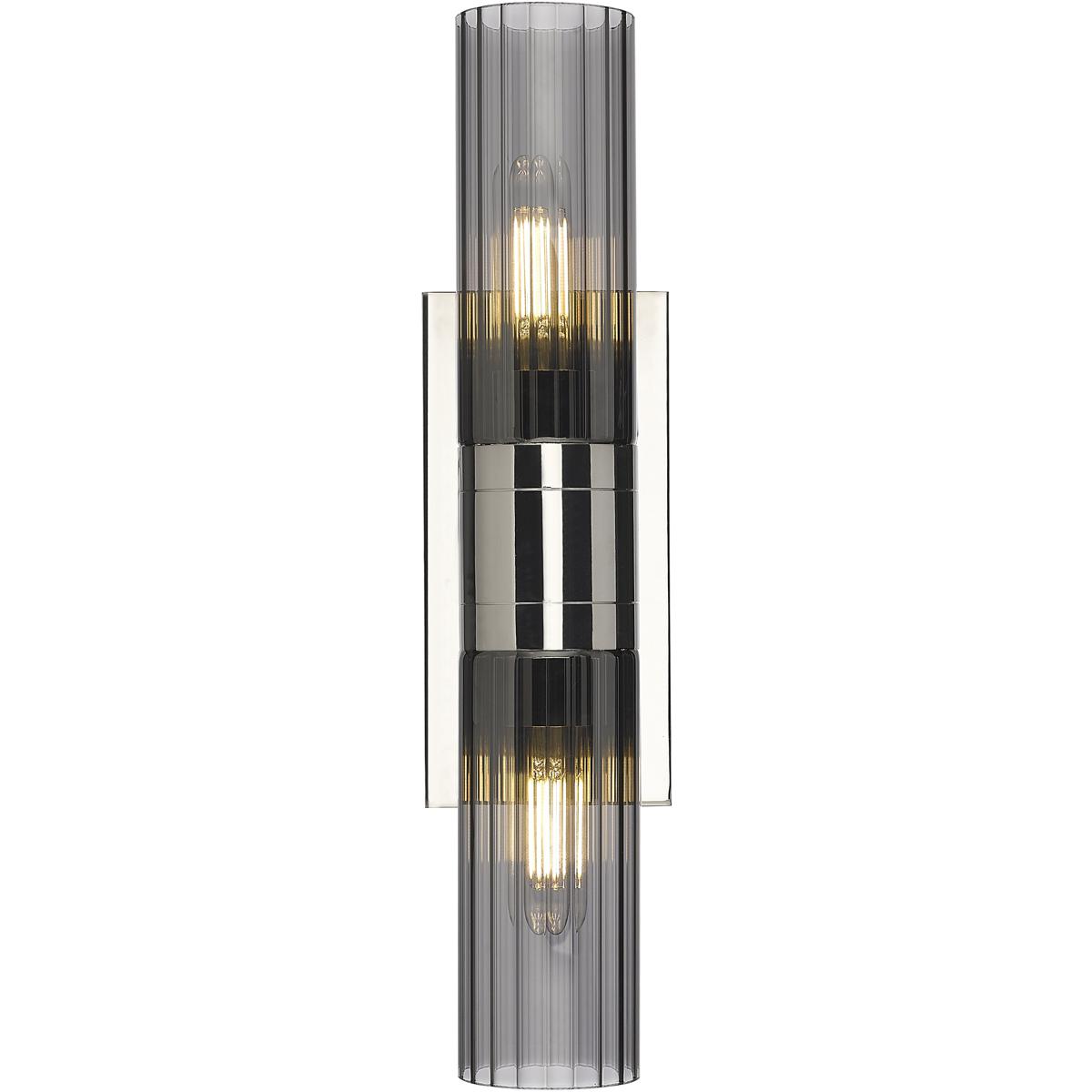 Innovations Lighting 429-2W-PN-G429-8SM Empire 2 Light 10.5 inch Polished Nickel Sconce Wall Light in Plated Smoke Glass