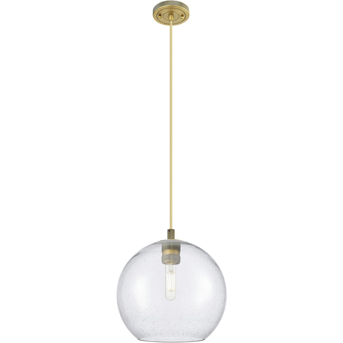Innovations Lighting 434-1P-BB-G124-10 Crown Point 1 Light 10 inch Brushed Brass Pendant Ceiling Light in Seedy Glass