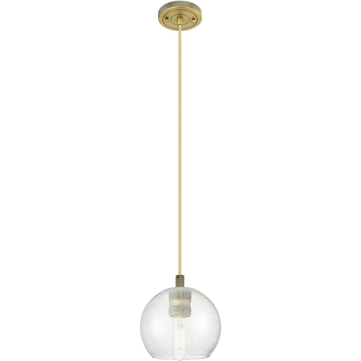 Innovations Lighting 434-1P-BB-G124-6 Crown Point 1 Light 5.88 inch Brushed Brass Pendant Ceiling Light in Seedy Glass