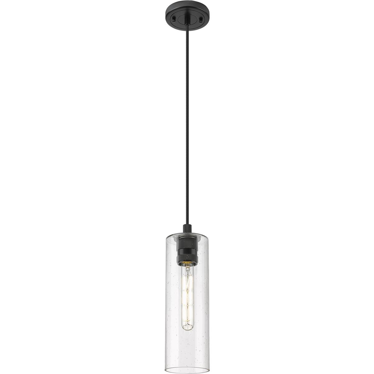 Innovations Lighting 434-1P-BK-G434-12SDY Downtown Urban Crown Point 1 Light 3.88 inch Matte Black Pendant Ceiling Light in Seedy