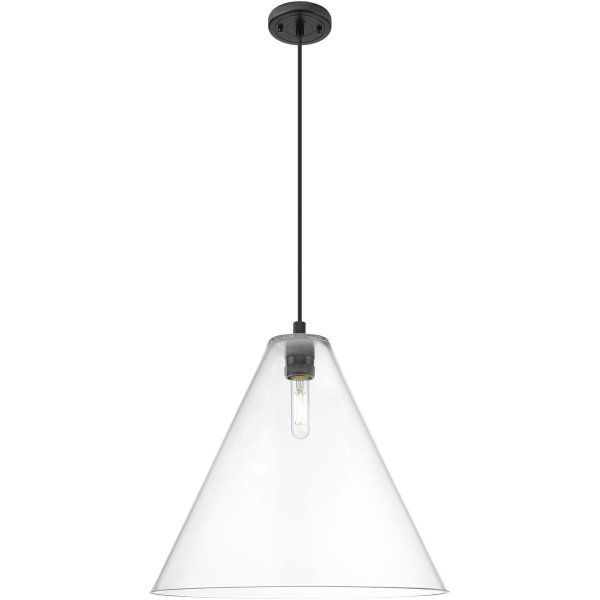 Innovations Lighting 434-1P-BK-GBC-162 Crown Point 1 Light 16 inch Matte Black Pendant Ceiling Light in Clear Glass