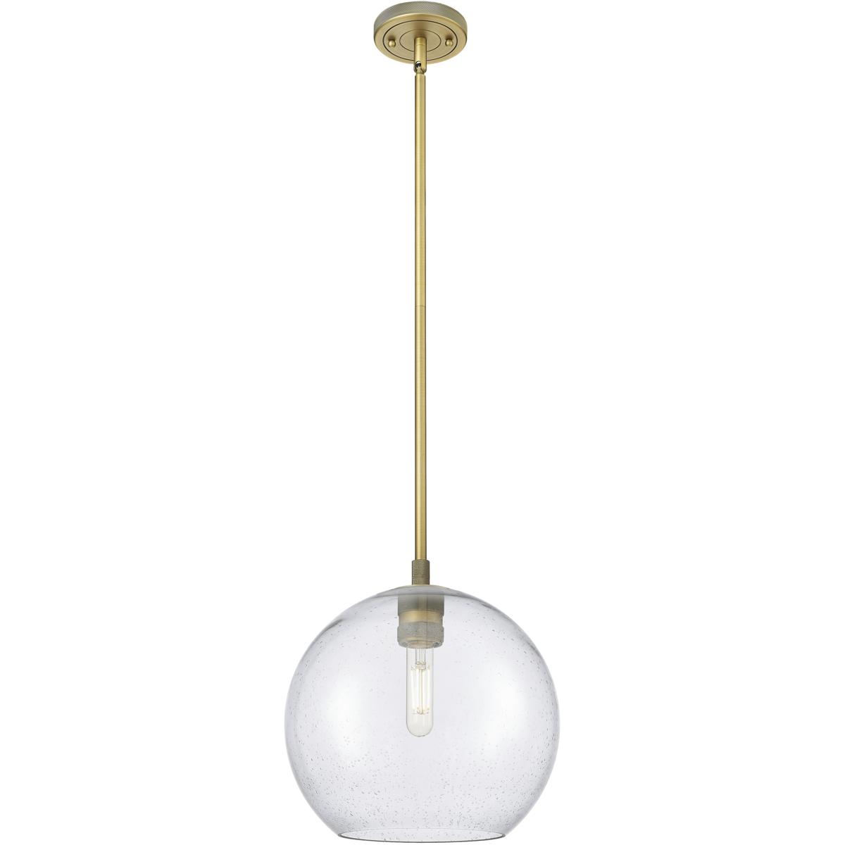Innovations Lighting 434-1S-BB-G124-10 Crown Point 1 Light 10 inch Brushed Brass Pendant Ceiling Light in Seedy Glass