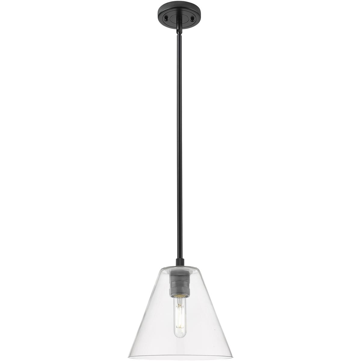 Innovations Lighting 434-1S-BK-GBC-82 Crown Point 1 Light 8 inch Matte Black Pendant Ceiling Light in Clear Glass