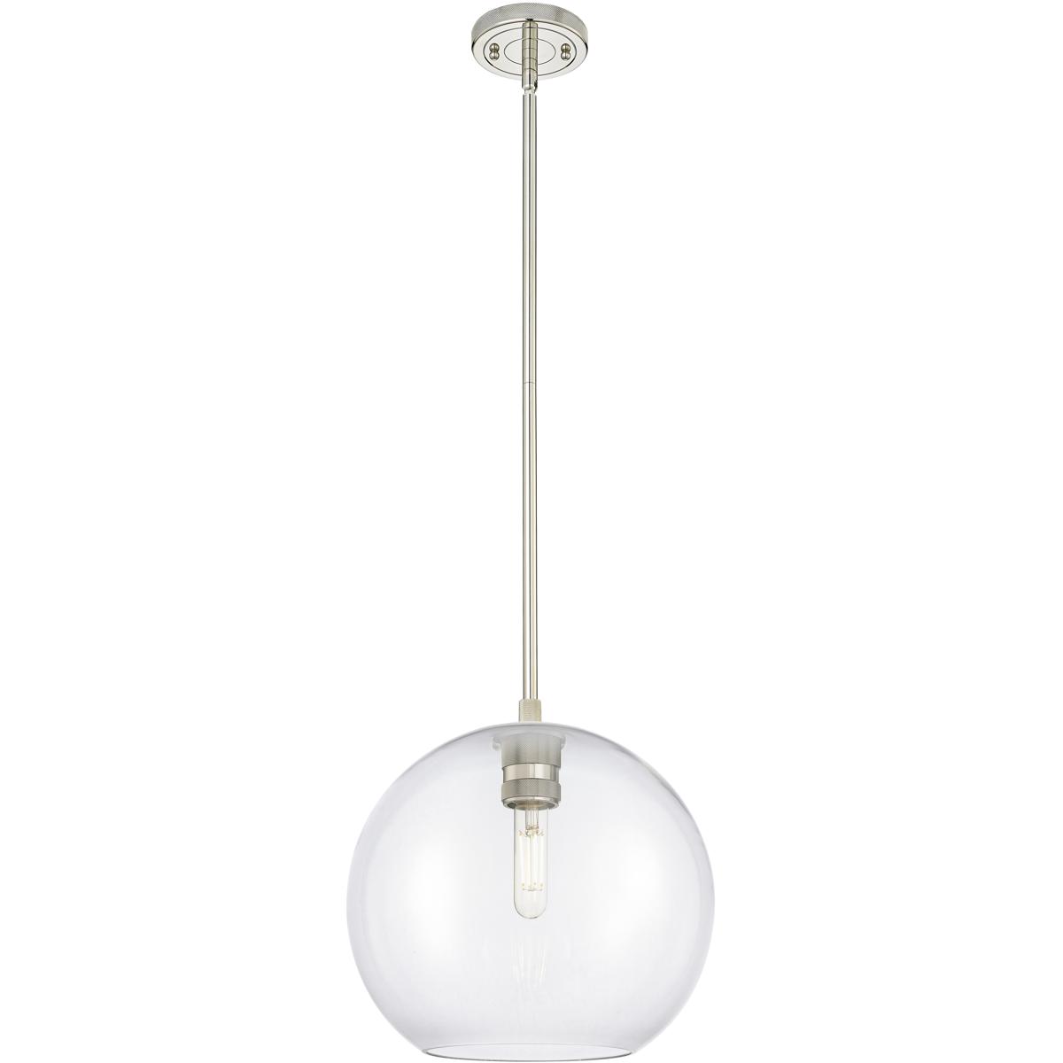 Innovations Lighting 434-1S-PN-G122-10 Crown Point 1 Light 10 inch Polished Nickel Pendant Ceiling Light in Clear Glass