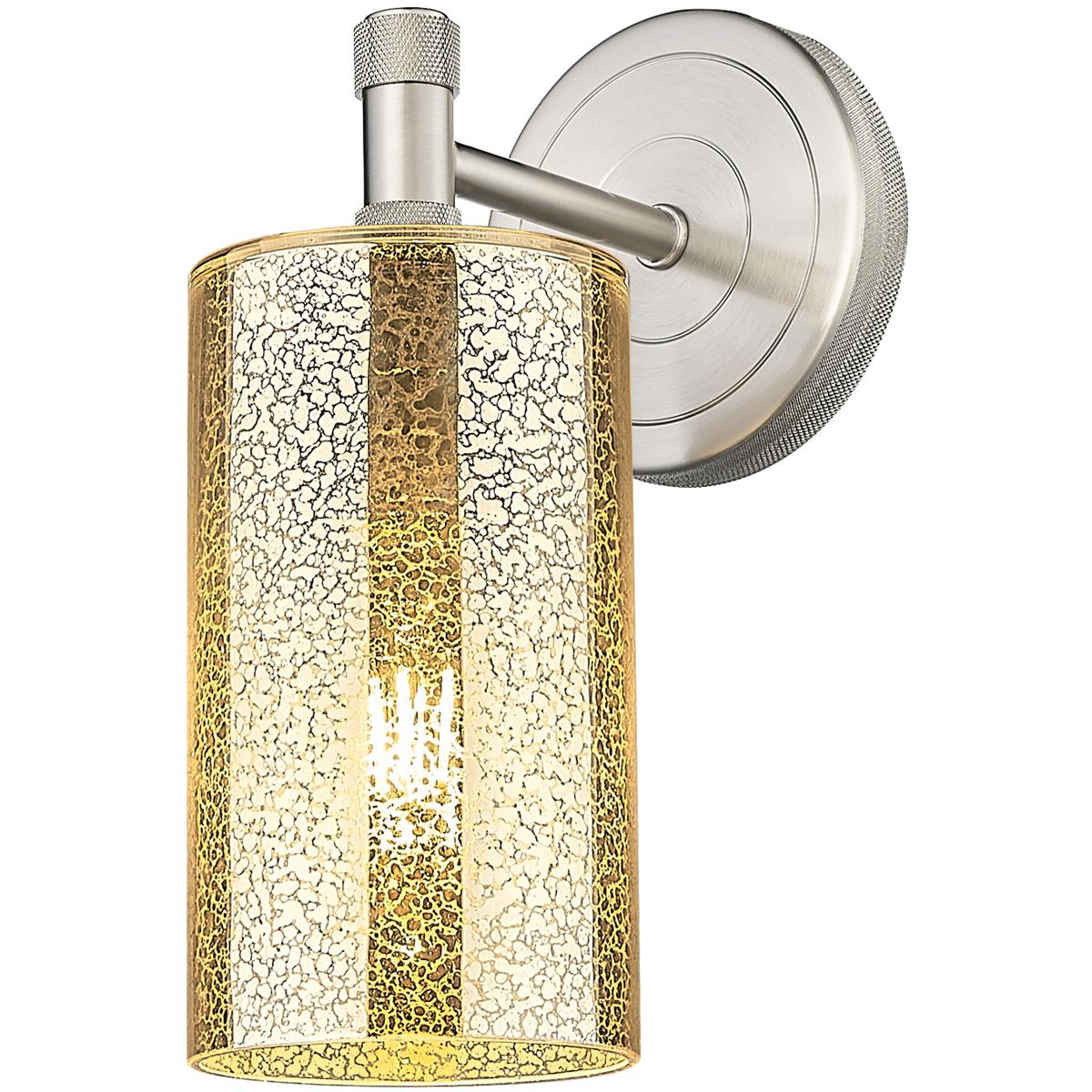 Innovations Lighting 434-1W-SN-G434-7ME Crown Point Sconce Wall Light in Satin Nickel, Mercury Glass