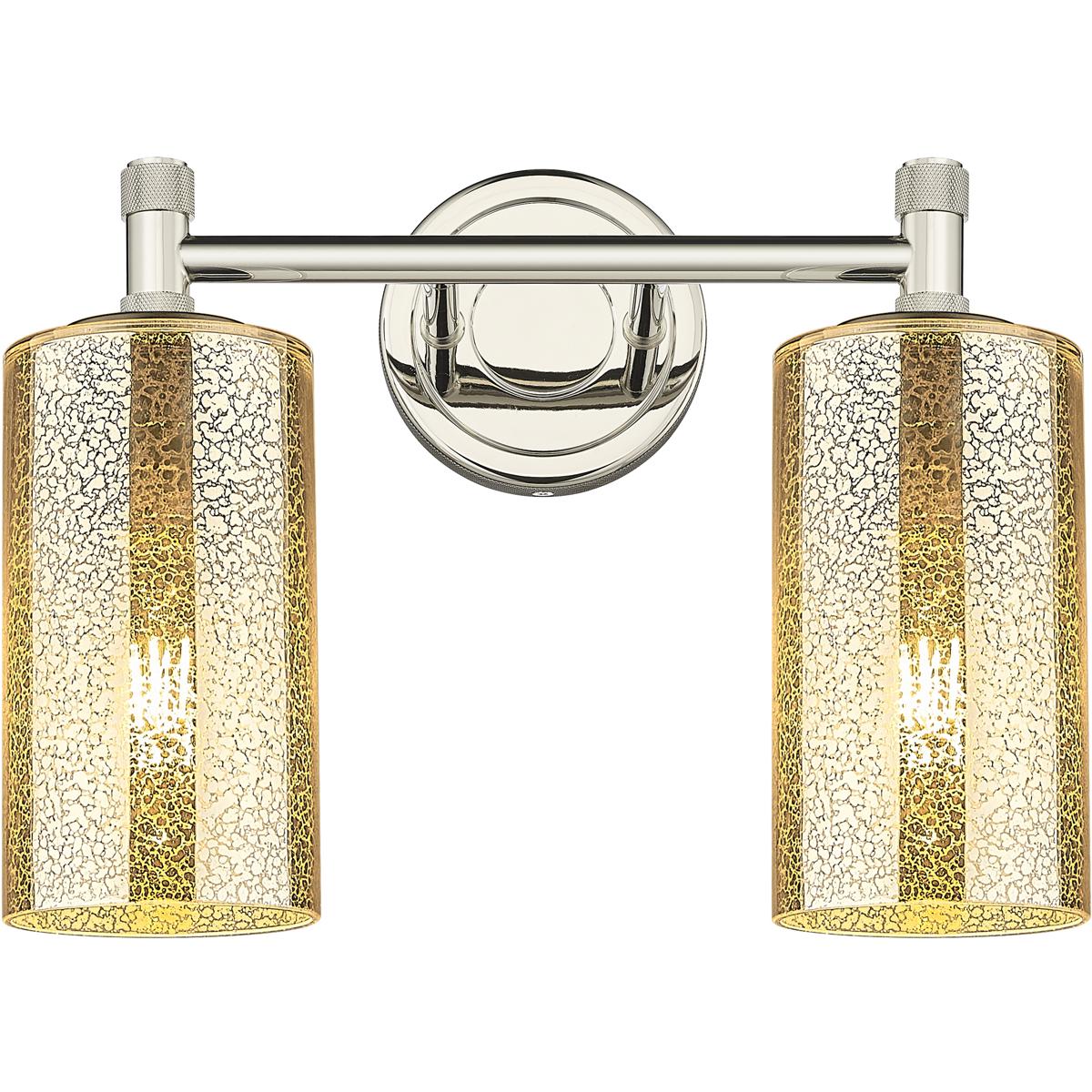 Innovations Lighting 434-2W-PN-G434-7ME Downtown Urban Crown Point 2 Light 13.88 inch Polished Nickel Bath Vanity Light Wall Light in Mercury