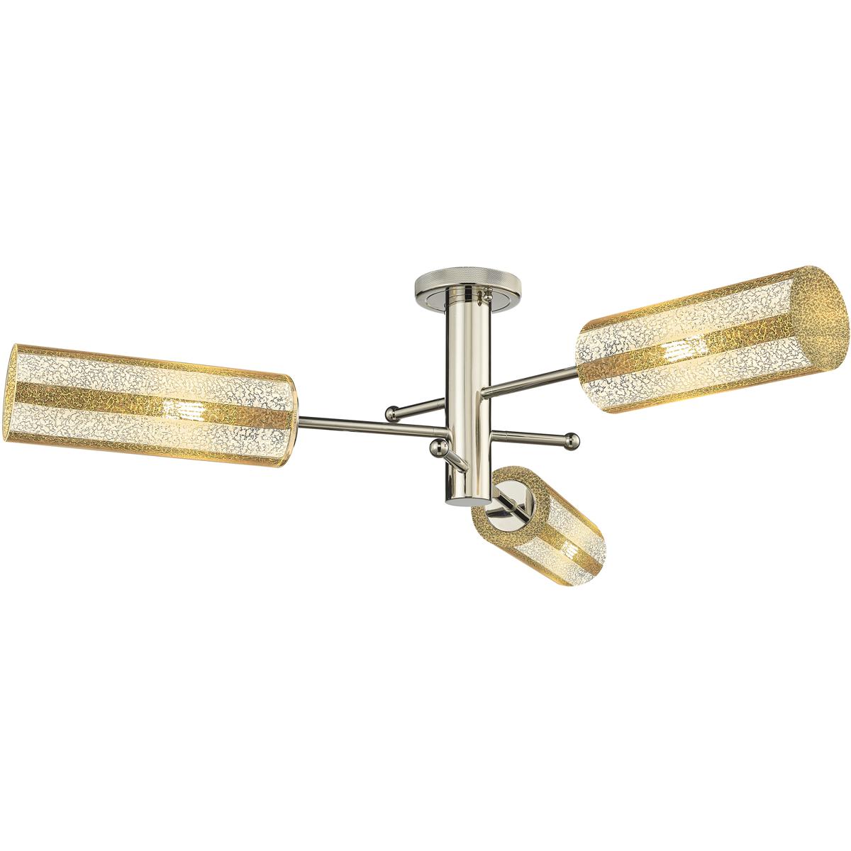 Innovations Lighting 434-3F-PN-G434-12ME Crown Point 3 Light 39.25 inch Polished Nickel Flush Mount Ceiling Light in Mercury Glass