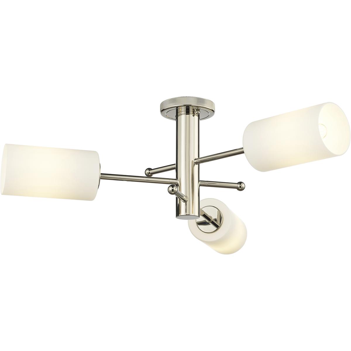 Innovations Lighting 434-3F-PN-G434-7WH Crown Point 3 Light 29.38 inch Polished Nickel Flush Mount Ceiling Light in Matte White Glass
