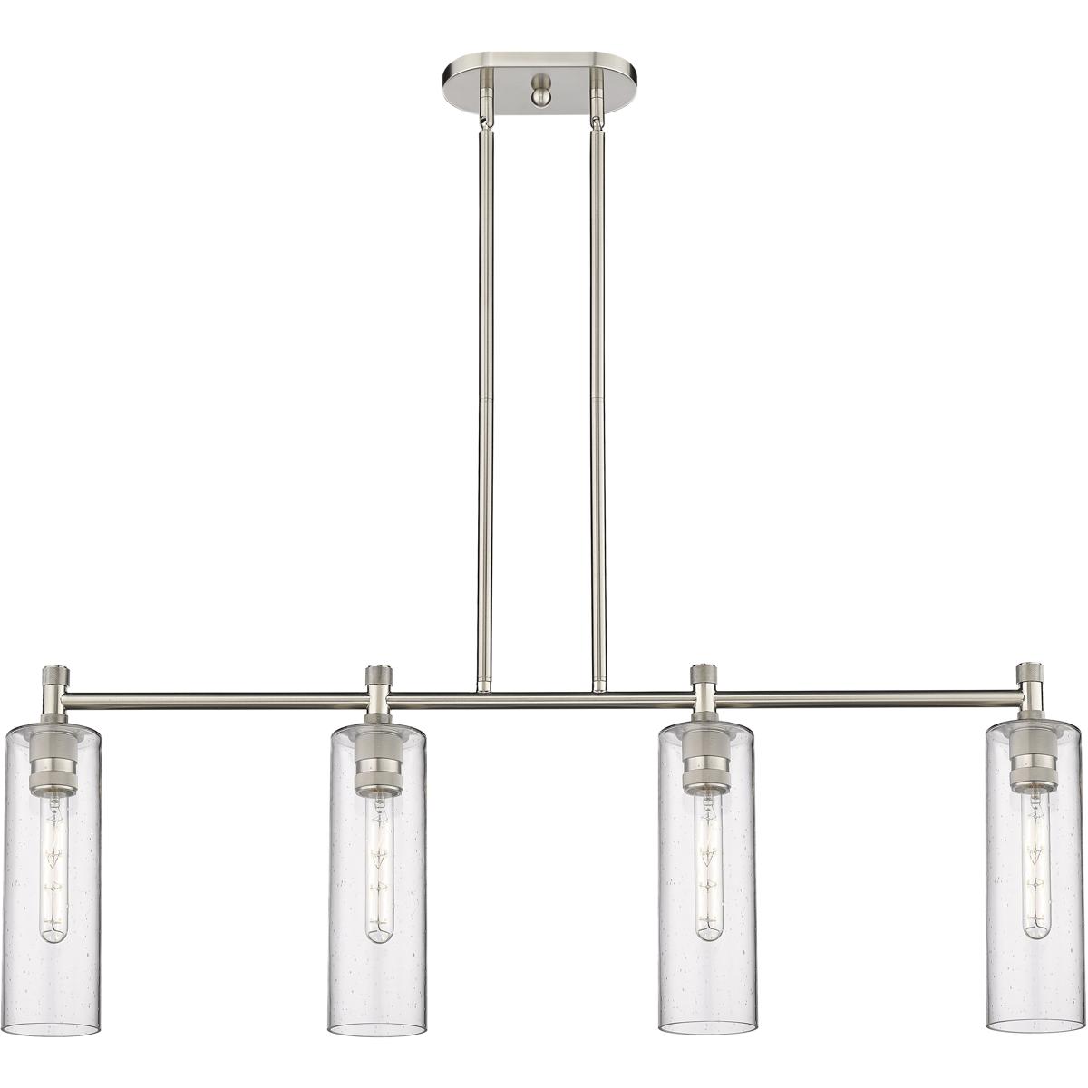 Innovations Lighting 434-4I-SN-G434-12SDY Downtown Urban Crown Point Island Light Ceiling Light in Satin Nickel, Seedy