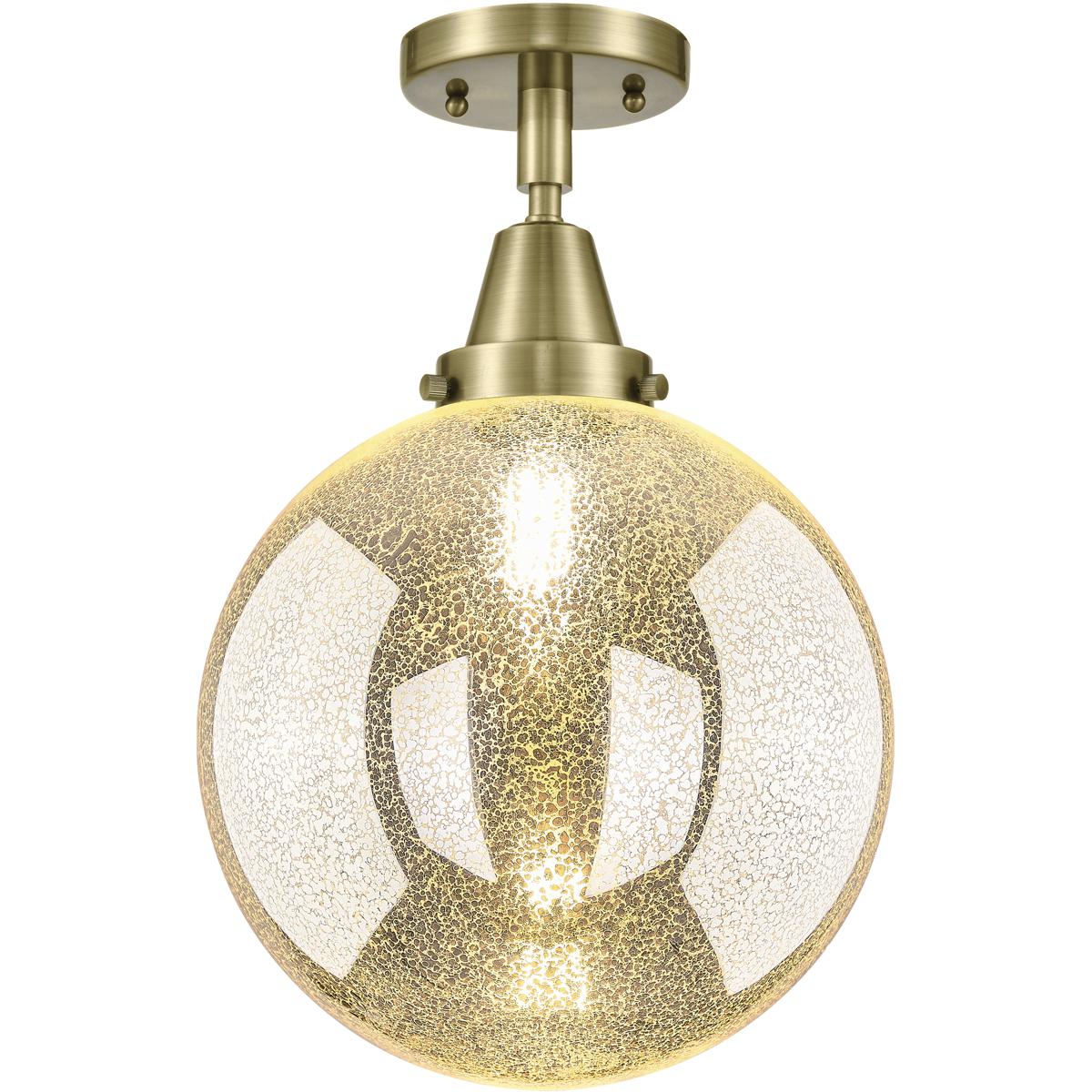 Innovations Lighting 447-1C-AB-G208-10 Downtown Urban Beacon 1 Light 10 inch Antique Brass Flush Mount Ceiling Light in Incandescent, Mercury