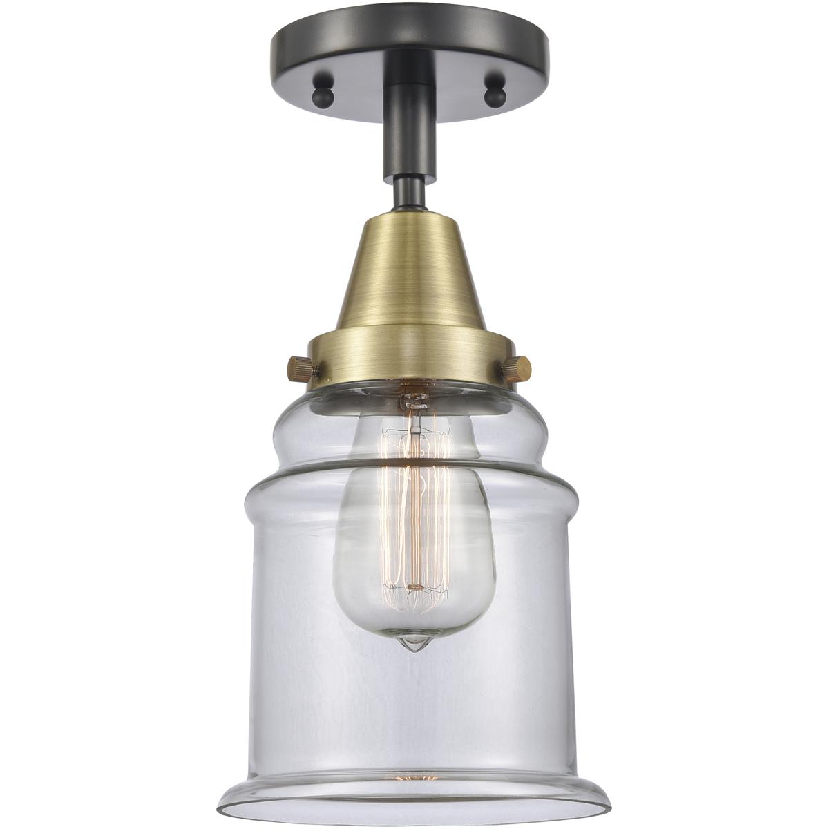 Innovations Lighting 447-1C-BAB-G182 Franklin Restoration Canton 1 Light 6 inch Black Antique Brass Flush Mount Ceiling Light in Clear Glass