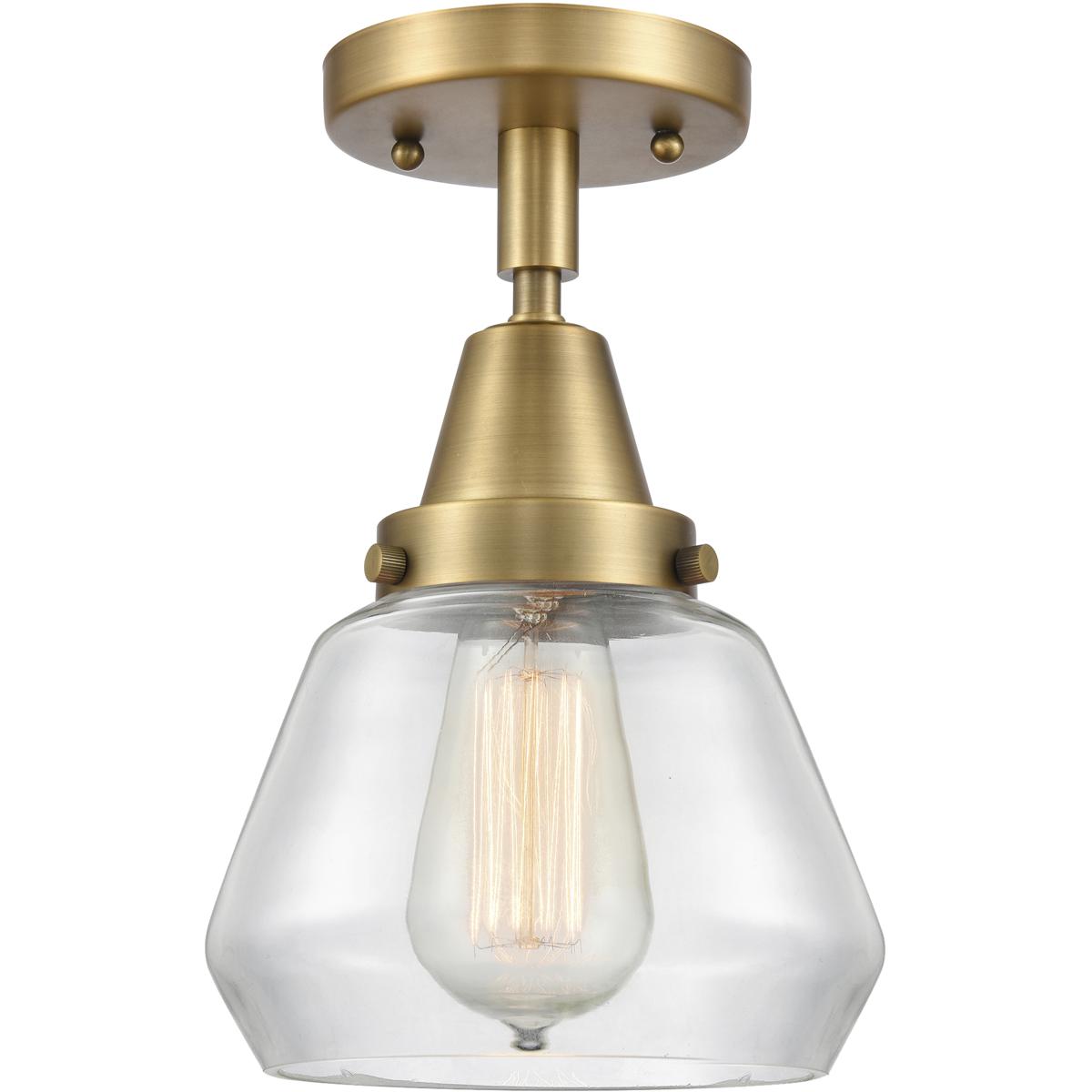 Innovations Lighting 447-1C-BB-G172 Franklin Restoration Fulton 1 Light 7 inch Brushed Brass Flush Mount Ceiling Light in Clear Glass
