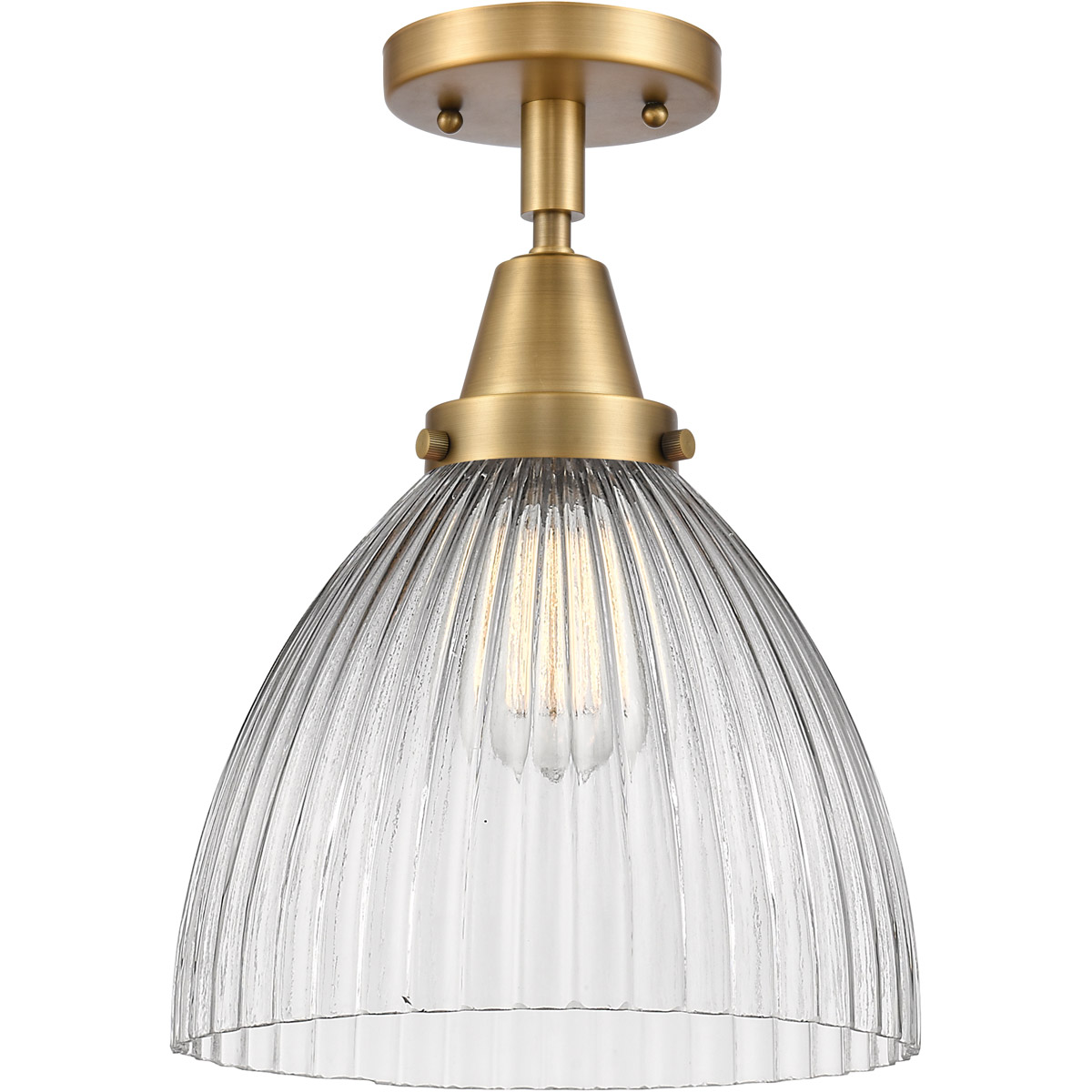 Innovations Lighting 447-1C-BB-G222 Franklin Restoration Seneca Falls 1 Light 10 inch Brushed Brass Flush Mount Ceiling Light